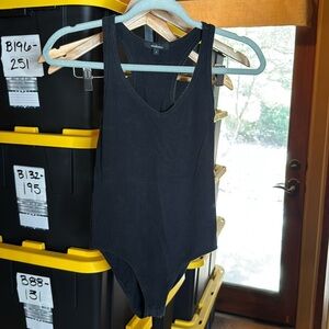 Ambiance Black Sleeveless Tank Racerback Bodysuit Size Small
